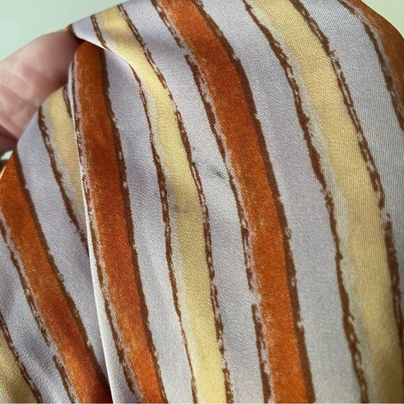 Free People | Stevie Cowl Neck Cami Tank Top Boho Stripe Silky Red Orange XS - Picture 5 of 8